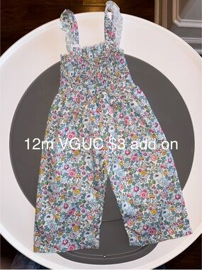 Floral Smocked Jumpsuit - Pink & Green
